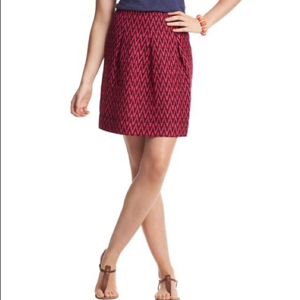 Loft Zig Zag Stripe Print Skirt.